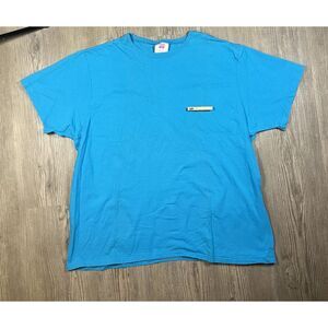 Vintage Hanes Her Way plain Blue T-shirt made in the USA size XL‎ Single Stitch